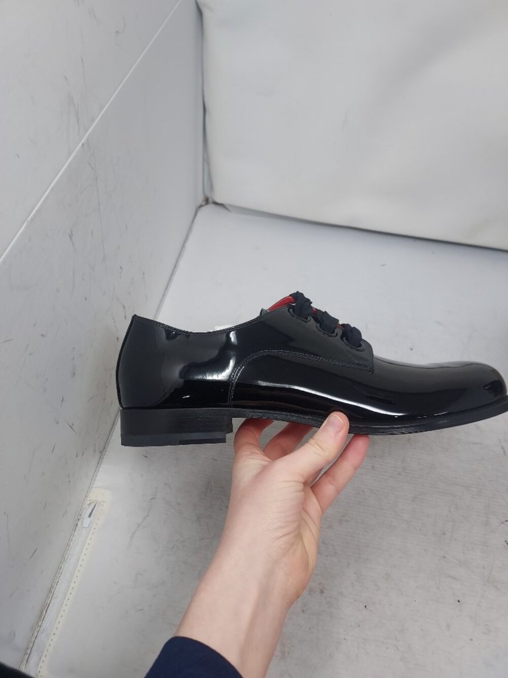 Chrisitian Louboutin MENS Derloon Black Patent Derbie Shoe - Picture 5 of 11